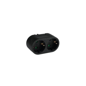 ADAPTOR 2xPRIZA SCHUKO 16A NEGRU