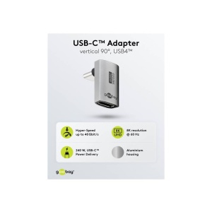 ADAPTOR USB-C MAMA-TATA VERTICAL 90 grade 8K/40 Gbit/s - Img 3