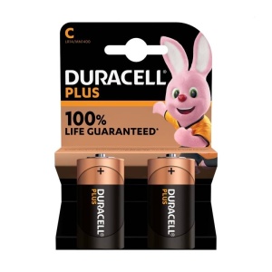 BATERIE ALCALINA 1.5V R14 DURACELL PLUS set 2 buc