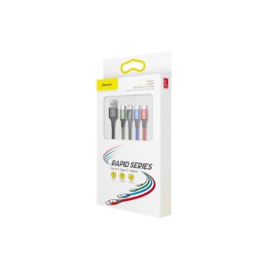 CABLU FAST CHARGE 2xUSB-C, MICRO-USB, LIGHTNING 3.5A 1.2m BASEUS - Img 3