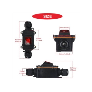COMUTATOR BASCULANT IMPERMEABIL 16A/230VAC 2xIESIRI NEGRU IP67 - Img 3