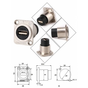 CONECTOR METALIC USB 2.0 MAMA PANOU