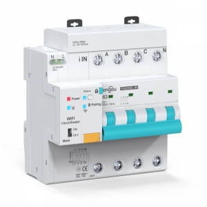 DISJUNCTOR SMART RCBO 4P 1-63A 30-500mA CU POWER METER WIFI TOQCB2L TONGOU