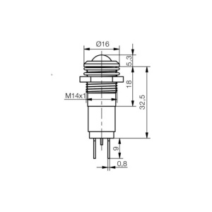 INDICATOR CU LED 12V 10mm CROM ROSU - Img 2