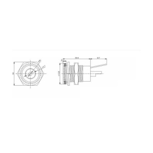 PRIZA DC METALICA DE PANOU 2.1 mm/5.5 mm - Img 2