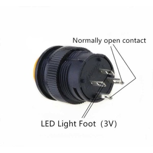 PUSH BUTON 16mm LED ALBASTRU, FARA RETINERE - Img 2