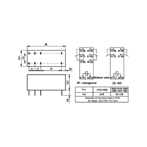 RELEU 230V/8A DPDT RM84-2312-35-5230 - Img 2