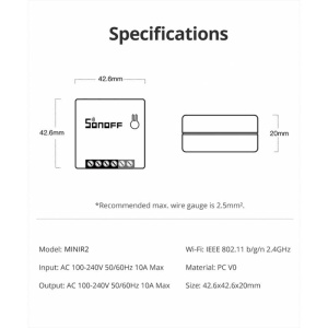 RELEU SMART 10A WI-FI API MINI R2 SONOFF - Img 9