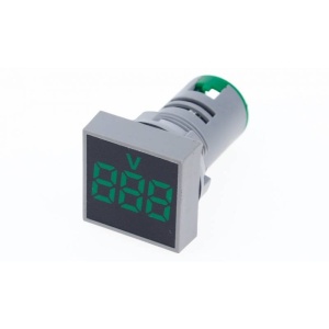 VOLTMETRU PANOU LED 29x29mm VERDE
