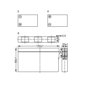 ACUMULATOR PLUMB 12V/1.2Ah F1 NP1.2-12 YUASA - Img 2