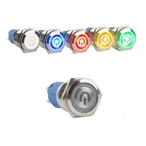 BUTON ANTIVANDAL 22mm LED ROSU 230V CU RETINERE CU LOGO