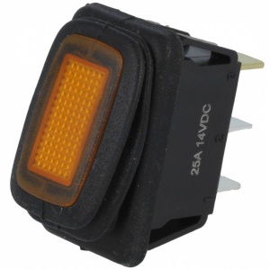 COMUTATOR 1 X 2P ON/OFF LED GALBEN