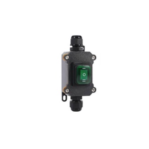 COMUTATOR BASCULANT IMPERMEABIL 16A/230VAC 2xIESIRI VERDE IP67