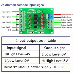 MODUL CONVERTOR NIVEL DE TENSIUNE AL SEMNALULUI, CU 4 OPTOCUPLOARE - Img 2