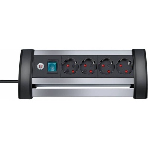 PRELUNGITOR 4 PRIZE, CABLU 1.8M, DESKTOP, ALUMINIU, SWITCH ON/OFF, BRENNENSTUHL