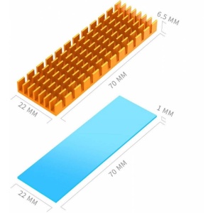 RADIATOR M2. SSD, 70x22x6.5MM, ADEZIV TERMOCONDUCTIV