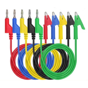 SET 5 TESTERE CU CROCODILI SI BANANA 4mm SILICON 1M