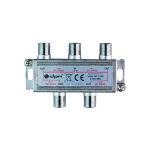 SPLITTER 4 CAI SAT/TV 5-2400 MHz POWER PASS