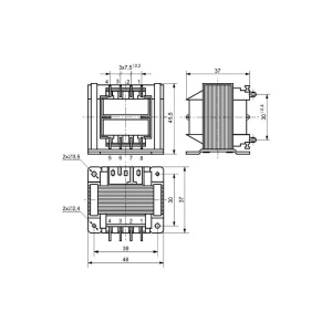 TRANSFORMATOR 230V - 1x12V 8VA - Img 2