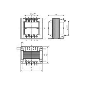 TRANSFORMATOR TS25 25VA 2x9V-2x1.35 A - Img 2