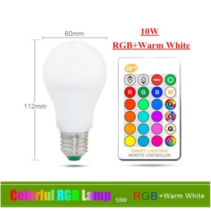 BEC LED 10W RGB+ALB CALD CU TELECOMANDA - Img 2