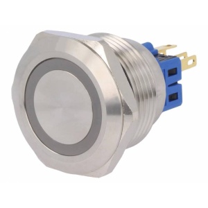 BUTON ANTIVANDAL 22mm LED ROSU 12-24V FARA RETINERE
