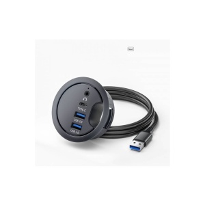 HUB 2 PORTURI USB 3.0 +1xUSB TYPE-C + AUDIO OUT INCASTRABIL IN MOBILIER