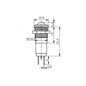 INDICATOR CU LED 230V 10mm CROM GALBEN - Img 2