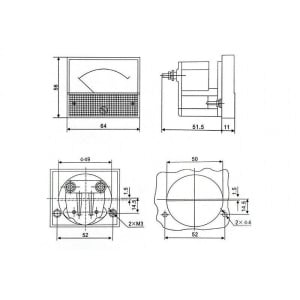 MICROAMPERMETRU PANOU 50uA 64x56mm - Img 2