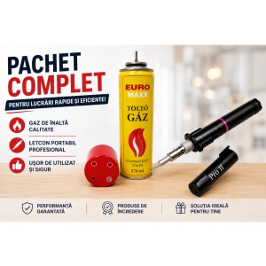 Pachet PORTASOL PRO II 15-90W + BUTELIE GAZ CU ADAPTOARE 270ml