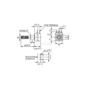 POTENTIOMETRU 1 Mohm MONO, LINIAR CU INTRERUPATOR - Img 2