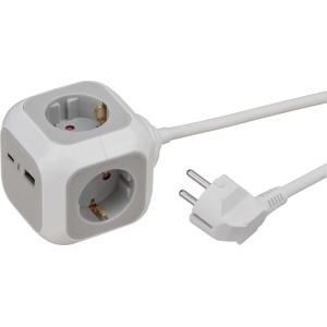 PRELUNGITOR 4 PRIZE CABLU 1,4M 1x USB A 18W + 1x USB-C 20W