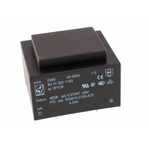 TRANSFORMATOR 4.5 VA/2x12 V 2x187 mA