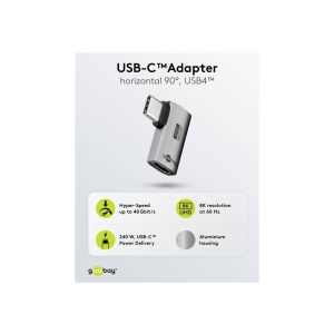 ADAPTOR USB-C MAMA-TATA ORIZONTAL 90 grade 8K/40 Gbit/s - Img 2