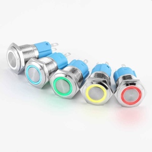 BUTON ANTIVANDAL 19mm LED ALBASTRU 12-24V FARA RETINERE