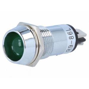 INDICATOR CU LED 12V 10mm CROM, VERDE - Img 1
