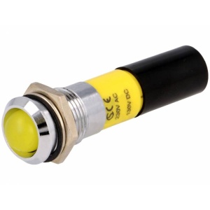 INDICATOR CU LED 230V 10mm CROM GALBEN