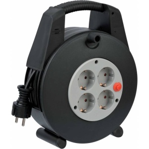 PRELUNGITOR PE TAMBUR 4 PRIZE, CABLU 15m 3x1.5, VARIO-LINE, NEGRU, BRENNENSTUHL