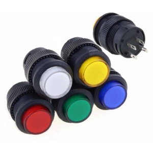PUSH BUTON 16mm LED ALBASTRU, FARA RETINERE - Img 1