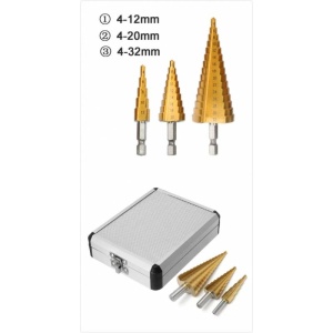 SET TREI BURGHIE IN TREPTE (PROGRESIVE) 4-12/20/32mm