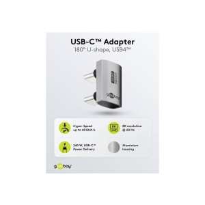 ADAPTOR USB-C TATA-TATA VERTICAL 180 grade 8K/40 Gbit/s - Img 2