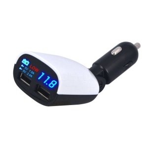 ALIMENTATOR AUTO 12-24V, 2XUSB-3.4A, DISPLAY