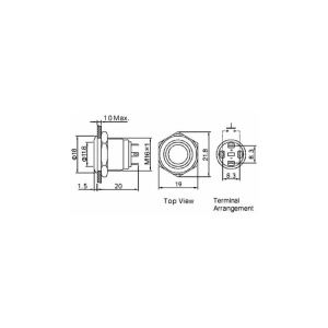 BUTON ANTIVANDAL 16mm LED ALBASTRU 12V FARA RETINERE ONPOW - Img 2