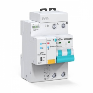 DISJUNCTOR SMART RCBO 2P 1-63A 30-500mA CU POWER METER WIFI TOQCB2L TONGOU