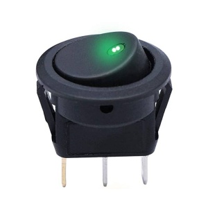INTRERUPATOR CU LED 3 PINI 12V/20A VERDE