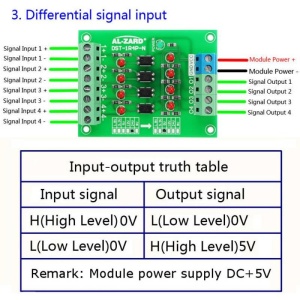 MODUL CONVERTOR NIVEL DE TENSIUNE AL SEMNALULUI, CU 4 OPTOCUPLOARE - Img 3