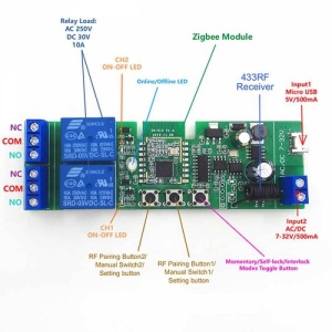 RELEU SMART ZIGBEE 5-32V DOUA CANALE Wi-Fi SMARTWISE - Img 2