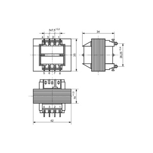 TRANSFORMATOR 230V - 1x9V 4VA - Img 2