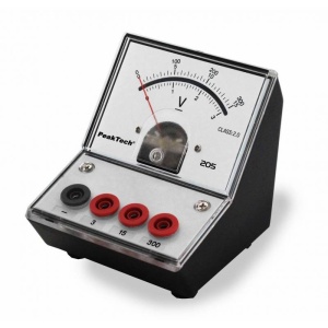 VOLTMETRU DIDACTIC 0-3V-0-15V-0-300V DC PEAKTECH P205-07 - Img 2
