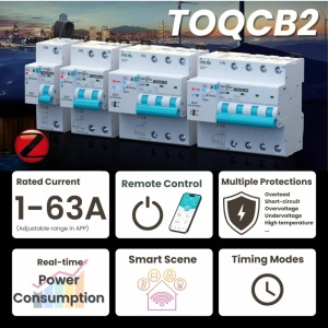 DISJUNCTOR SMART 4P 1-63A CU POWER METER ZIGBEE TOQCB2 TONGOU - Img 5